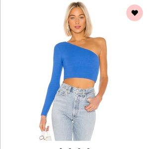 NWT Revolve Superdown blue ribbed crop top -size S